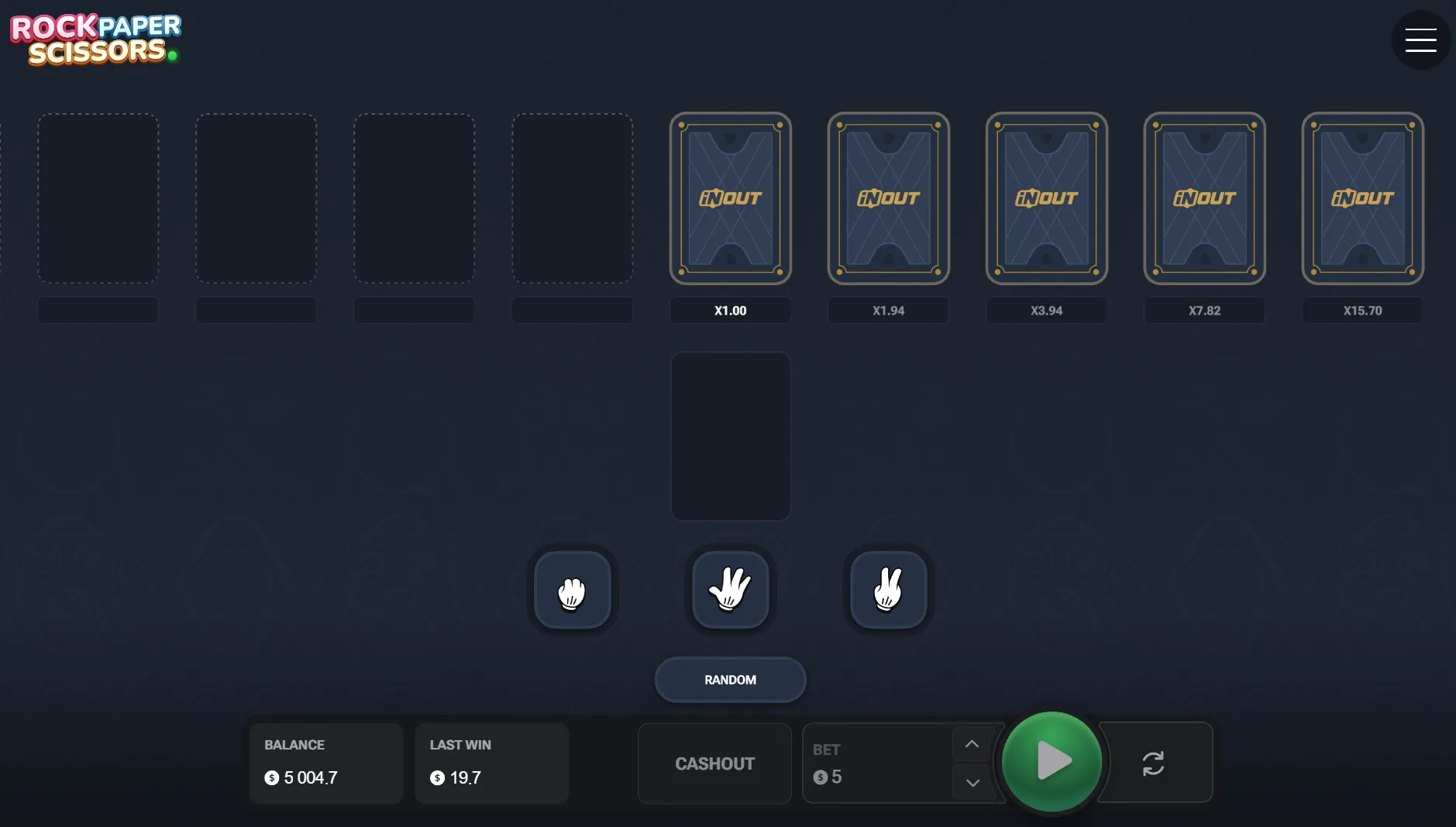 Interface of the Rock Paper Scissor Game - an overview of the game layout and features Interface of the Rock Paper Scissor Game
